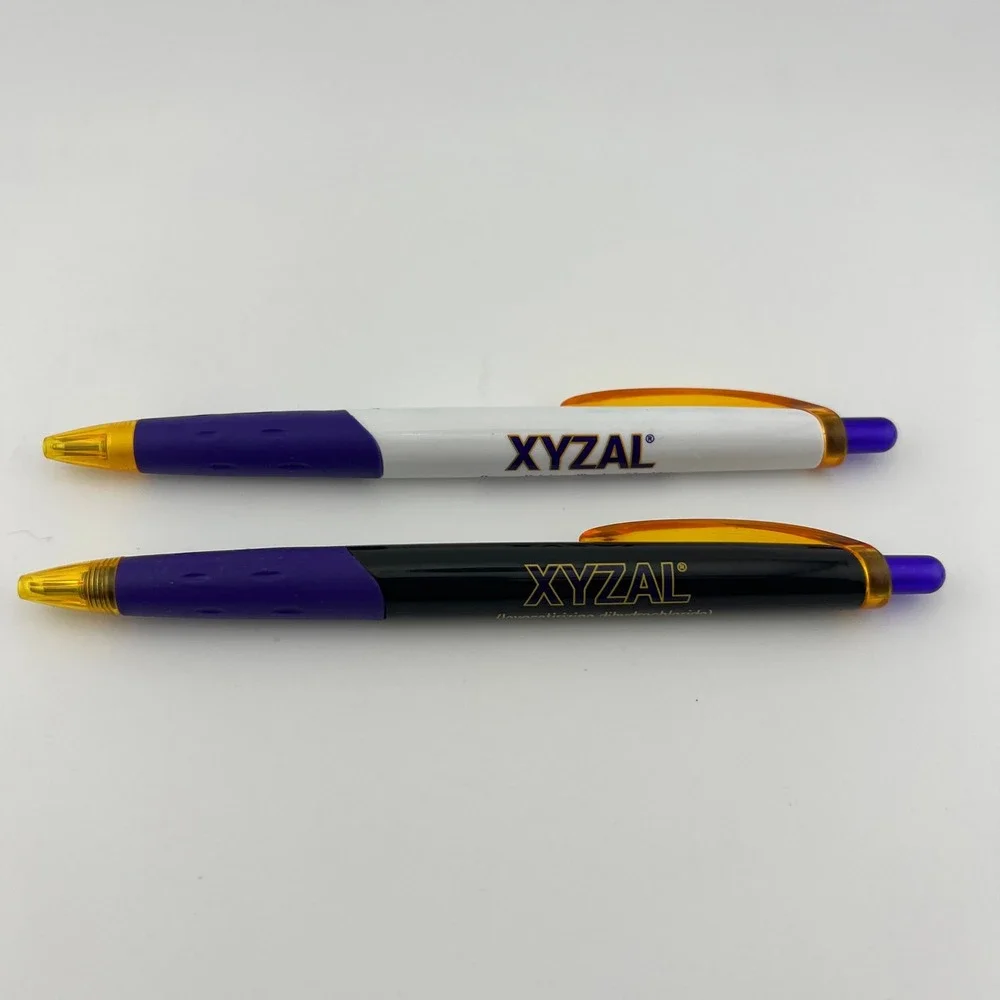 Xyzal Ballpoint Pens Pharmaceutical Promo 2010s Blue Ink 2pc PaperMate Blk Wht